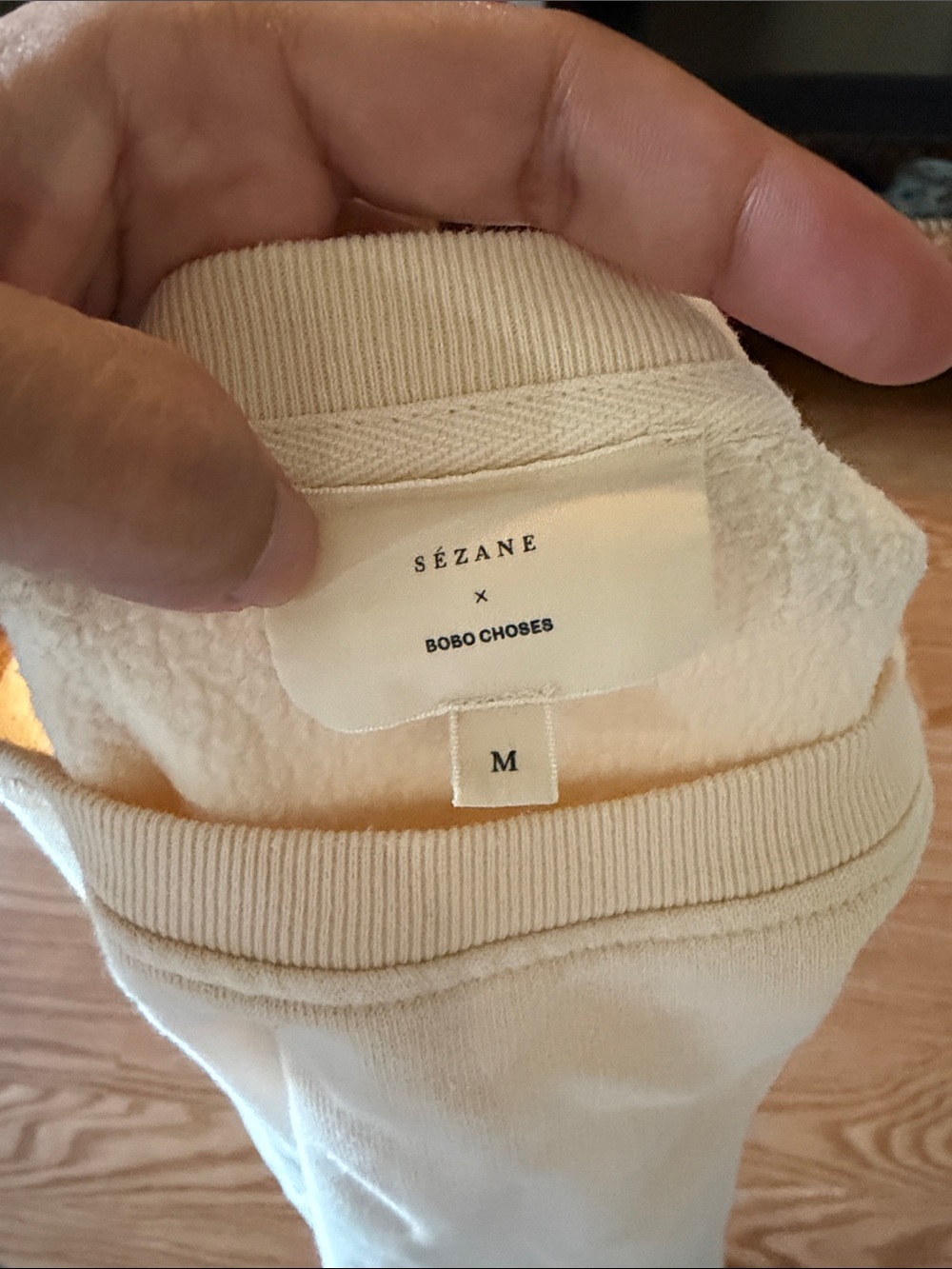 Sezane Bobo Choses Heart Cotton Crewneck Sweatshirt Cream Red Size M - Picture 3 of 5